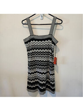 Women's Missoni for Target NWT Knit Mini Tank Dress S Black White Chevron